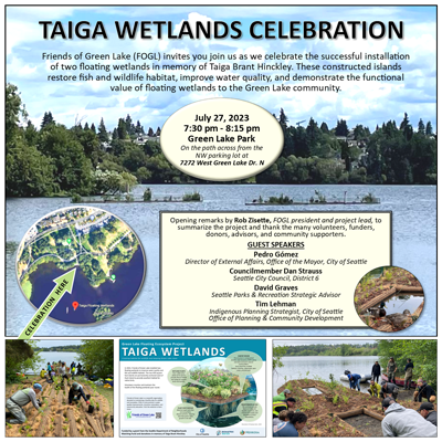 Taiga Wetlands Celebration – July 27, 2023 at 7:30 – 8:15 PM » Friends of  Green Lake